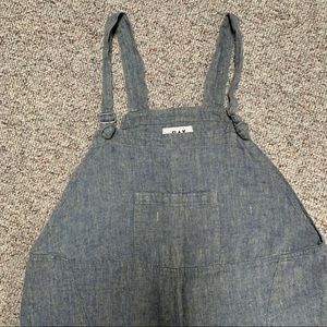 Flax by Jeanne Engelhart crop linen overalls.